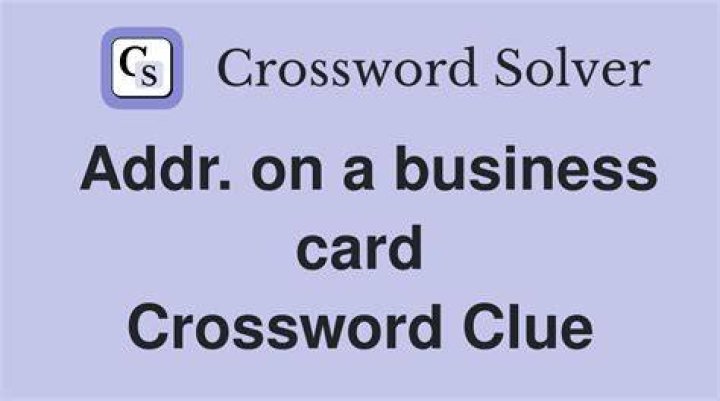 Address on a business card Crossword Clue