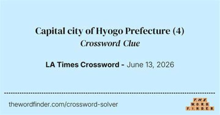 Capital of Japan’s Hyogo Prefecture Crossword Clue