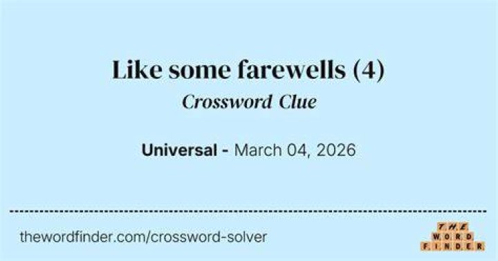 Farewells Crossword Clue