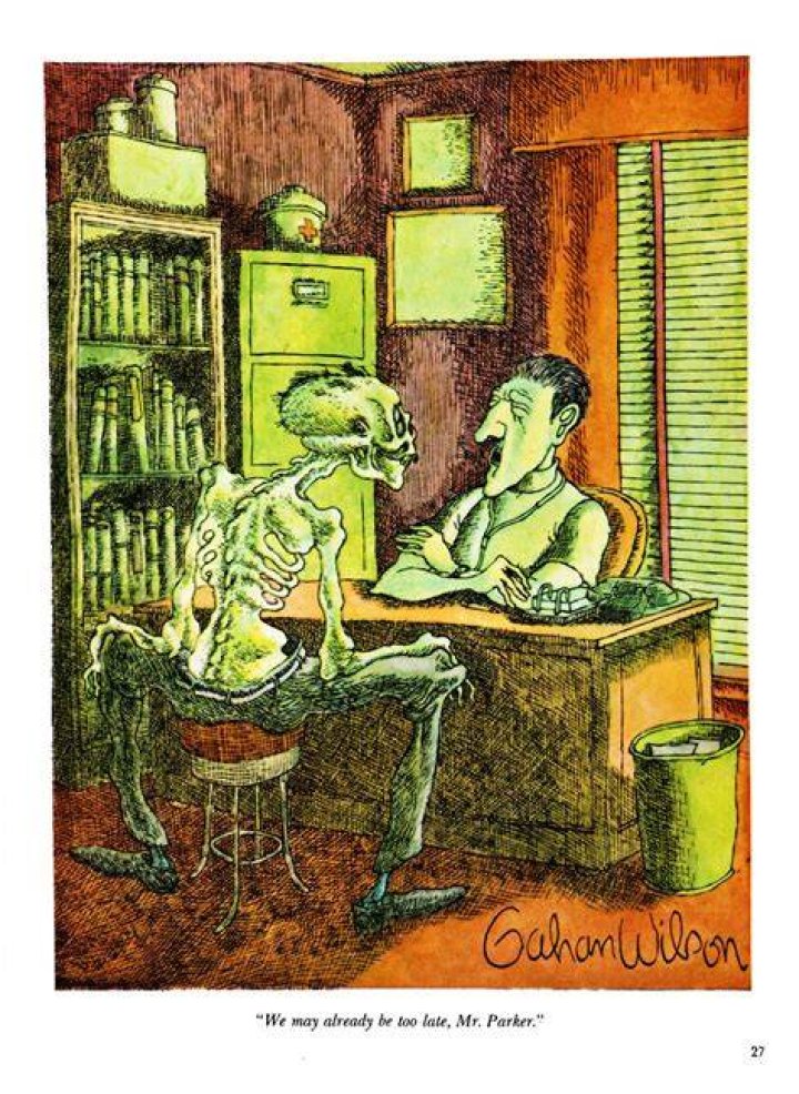 Illustrator Wilson famous for his macabre cartoons Crossword Clue