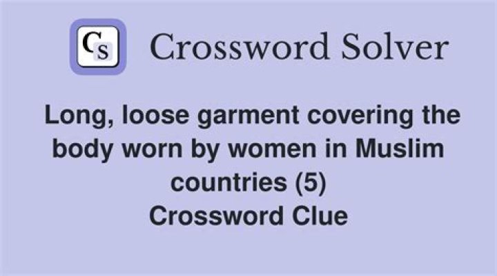 Long, loose robe Crossword Clue
