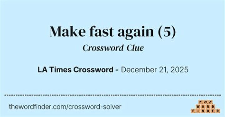 Make fast Crossword Clue