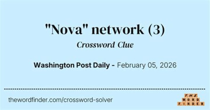 “Nova” network Crossword Clue