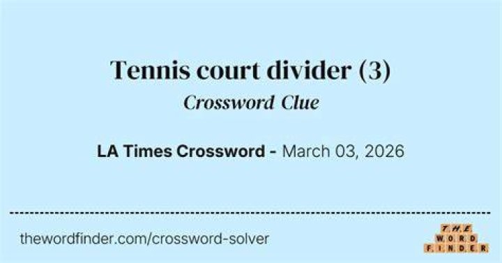 Tennis division Crossword Clue