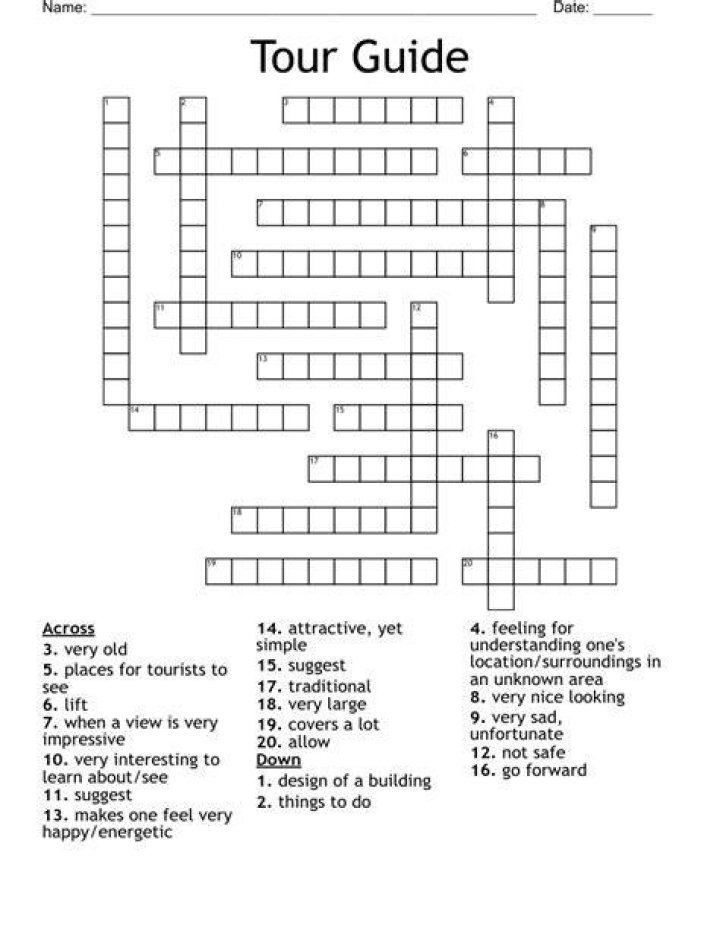 Town tour guides Crossword Clue